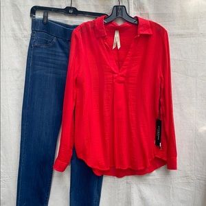 Red Tunic Blouse